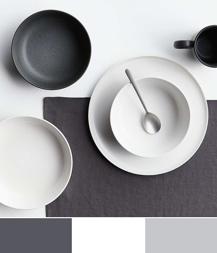 NEW crockery  Black and white dishes, White dinnerware, Crockery