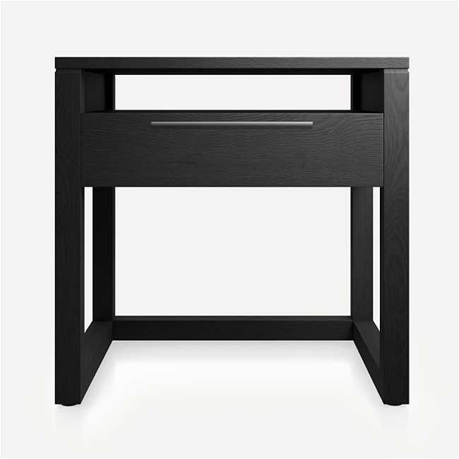 Linea Black Teak Wood King Bed + Reviews Crate & Barrel
