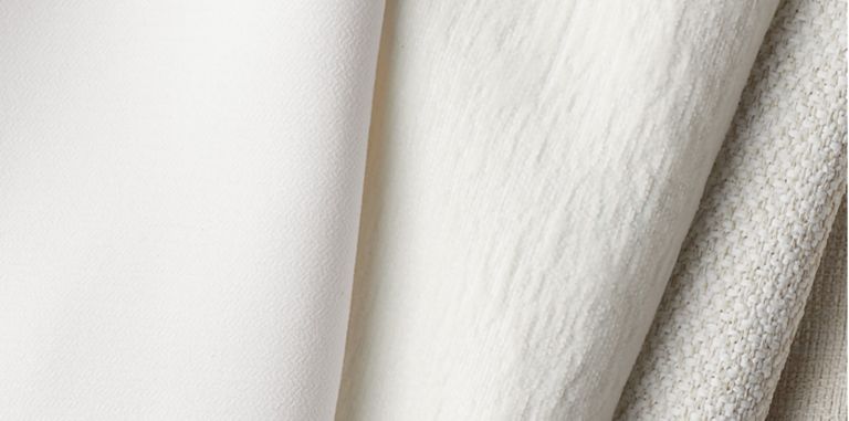 Cotton Ball White Solid Texture Linen Upholstery Fabric by The Yard