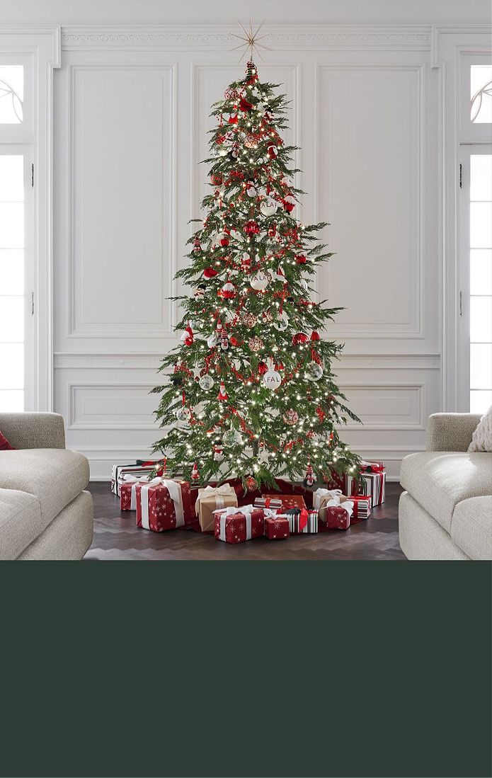 Red And Green Christmas Tree Red Green Christmas Tree Decor Crate And Barrel