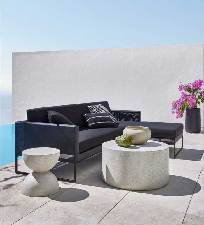 Black patio online couch