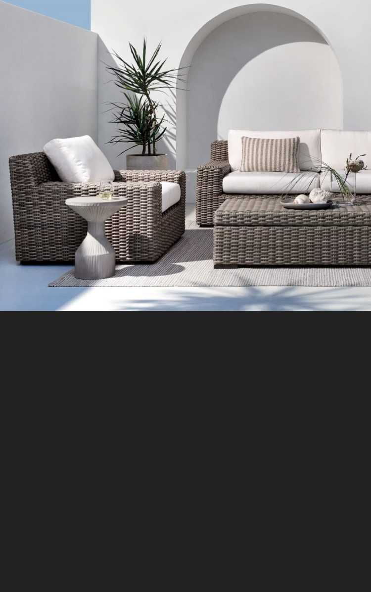 Abaco Woven Resin Wicker Outdoor Patio Furniture Crate Barrel