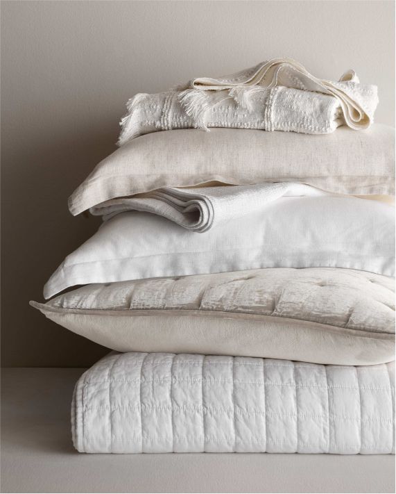 Full 100% Washed Linen Solid Sheet Set White - Casaluna™