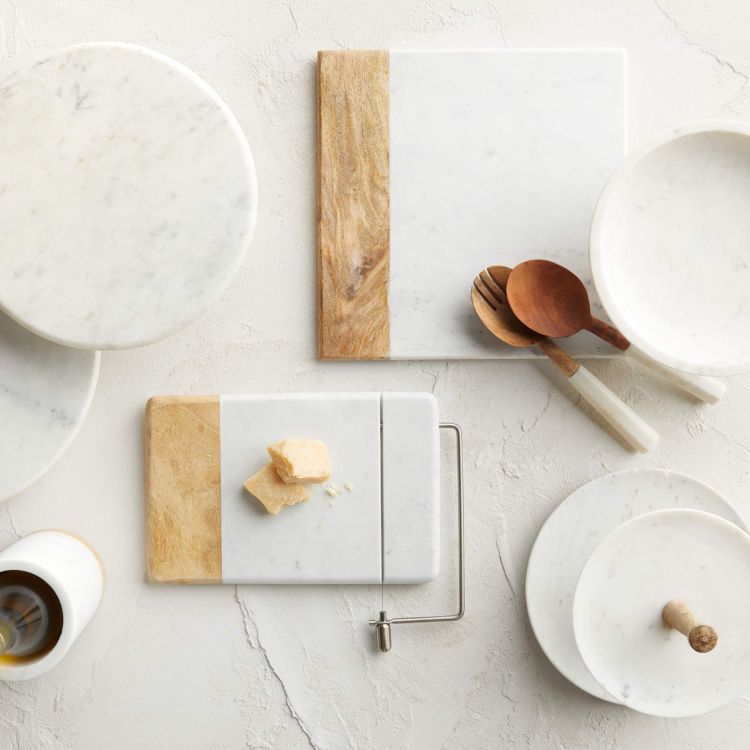 Wood and Marble Serveware Crate Barrel