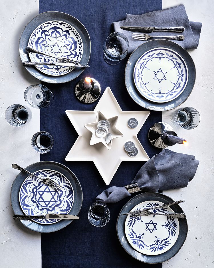 Modern Hanukkah Decorations, Tableware Decor Crate Barrel