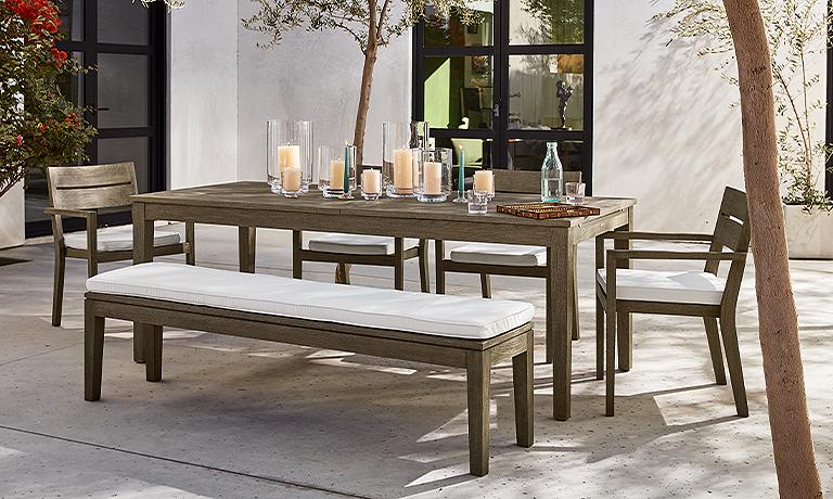 Vineyard Inspired Outdoor Furniture, Crate And Barrel Teak Outdoor Furniture