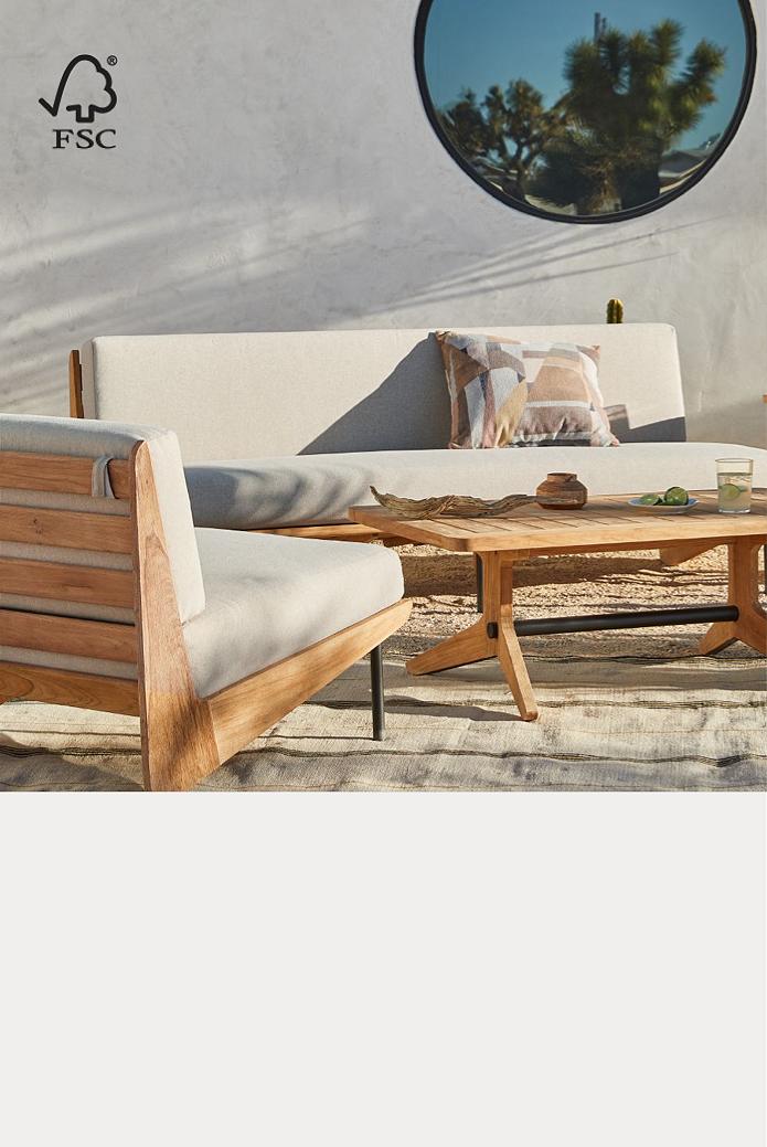 Royal Teak Miami Teak Sofa Outdoor Furniture Set with Lounge Chairs 