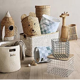 Large Wicker Bear Floor Storage Basket