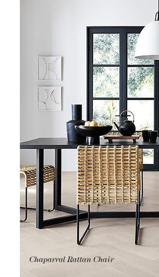 VERGE DINING TABLE & CHAPARRAL RATTAN CHAIR