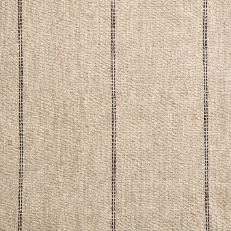 Warm Beige & Storm Grey Linen Double Pinstripe Window Curtain Panel 52"x84" - image 6 of 7