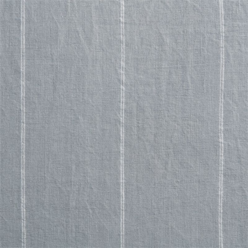 Mist Blue & Crisp White Linen Double Pinstripe Window Curtain Panel 52"x120" - image 1 of 7
