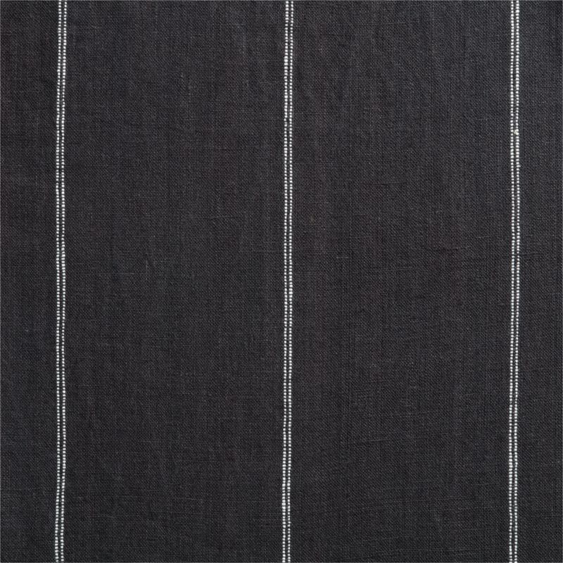 Storm Grey & Crisp White Linen Double Pinstripe Window Curtain Panel 52"x120" - image 1 of 7