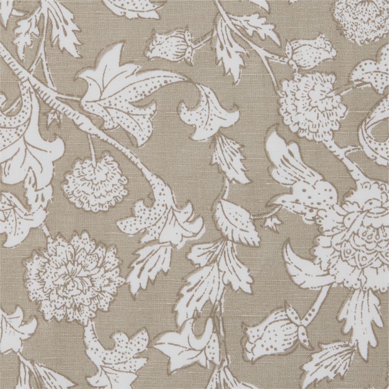 Natural Beige Floral Organic Cotton Linen Window Curtain Panel 52"x84" - image 4 of 5
