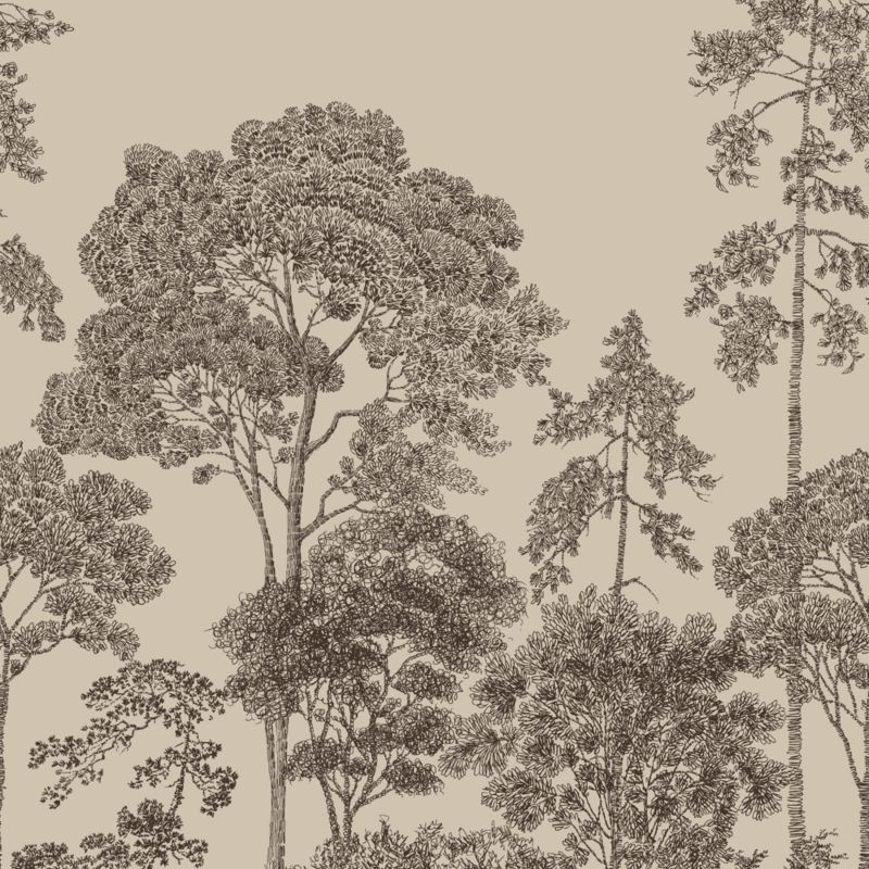 Arbor Taupe Scenic Wallpaper - image 1 of 4