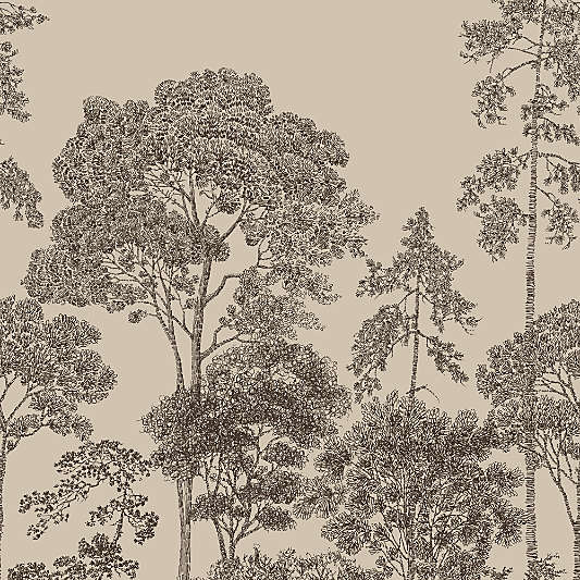 Arbor Taupe Scenic Wallpaper