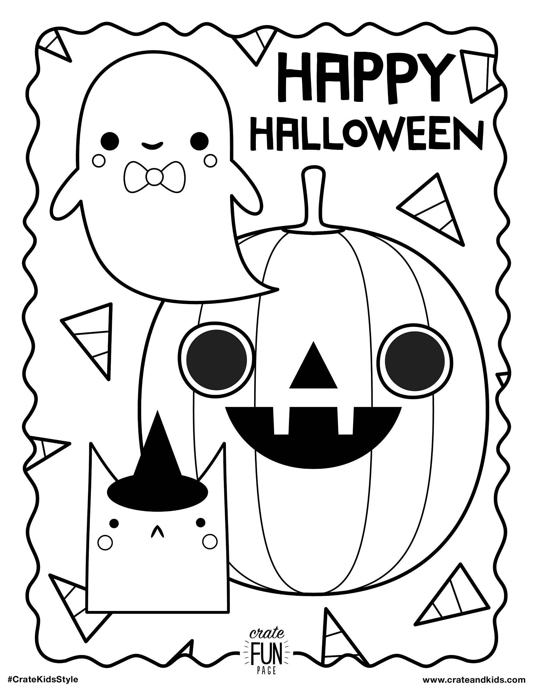 kids halloween free printable coloring page Crate Kids