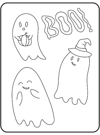 Halloween ghost coloring page