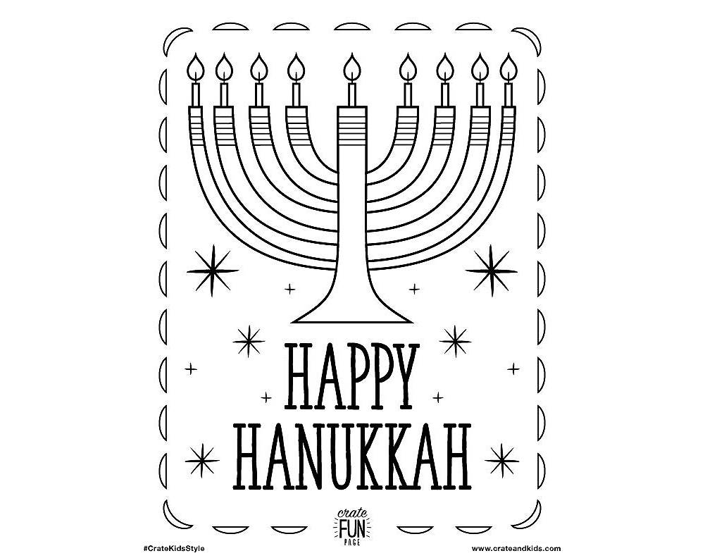 Kids Hanukkah Free Printable Coloring Page