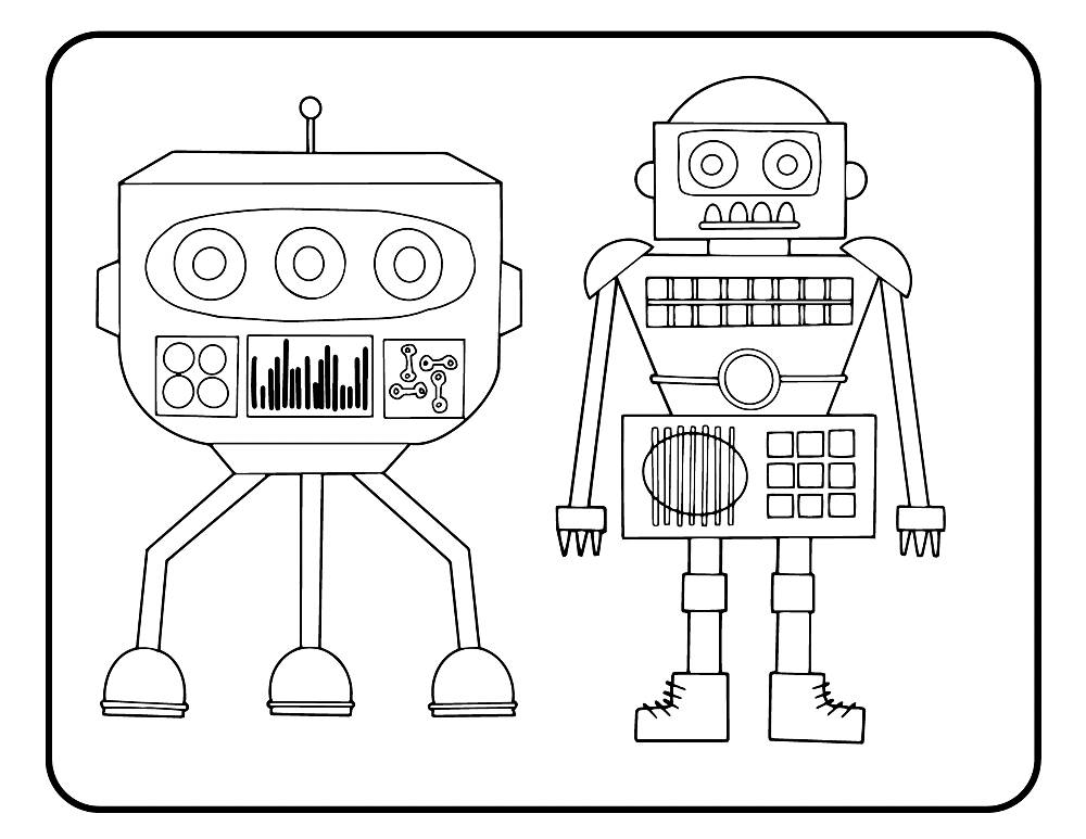 Cool Robot Printable Coloring Page