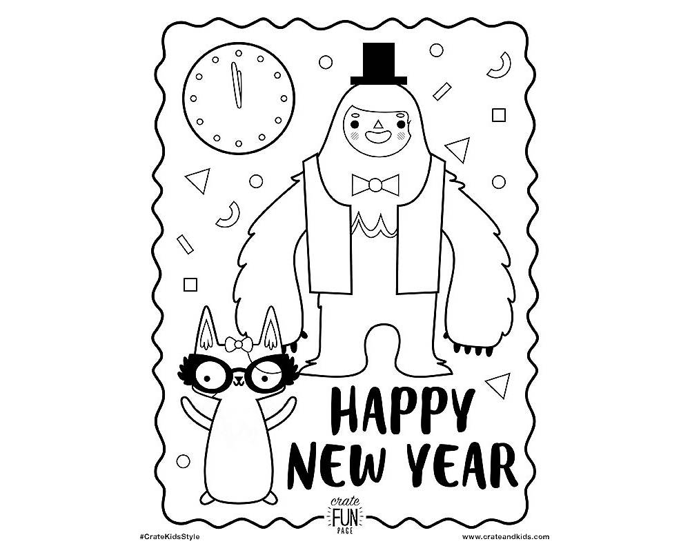 New Year's Eve Free Printable Coloring Page