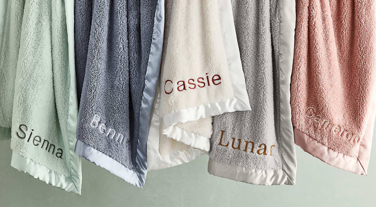 baby blankets with names embroidered on them