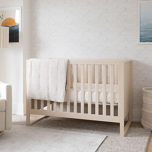 Gemini Light Ash Wood Convertible Baby Crib