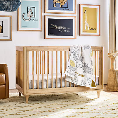 Babyletto Lolly Natural Wood 3-in-1 Convertible Baby Crib with Toddler Bed Conversion Kit