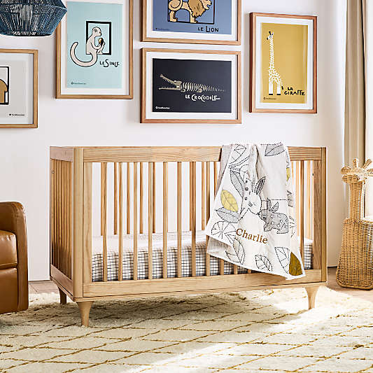 Babyletto Lolly Natural Wood 3-in-1 Convertible Baby Crib with Toddler Bed Conversion Kit