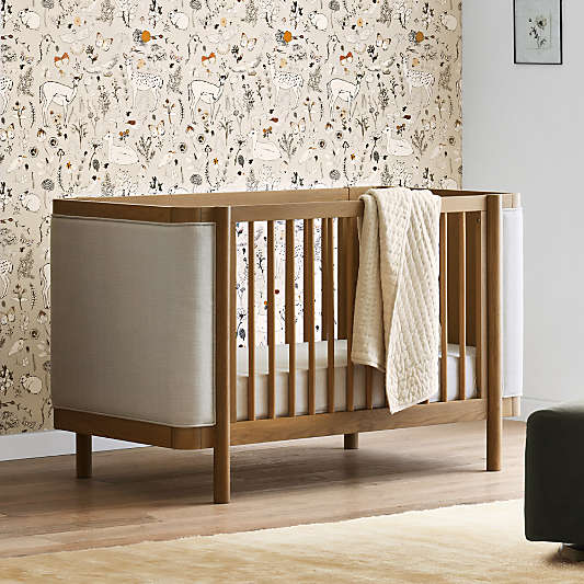 Redondo Upholstered Wood Baby Crib