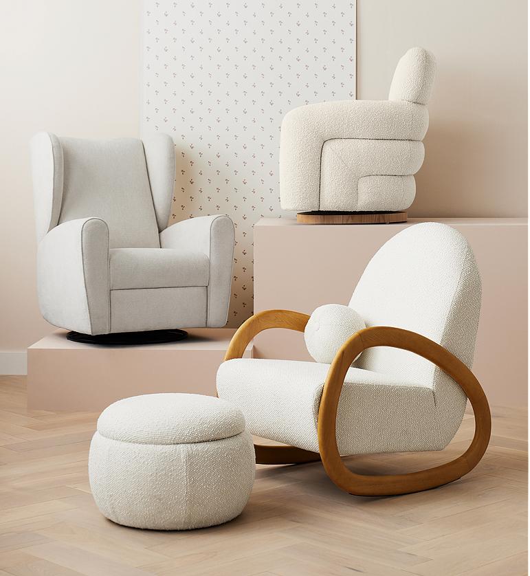 Round Back Rocking Chair - Oatmeal - Obaby