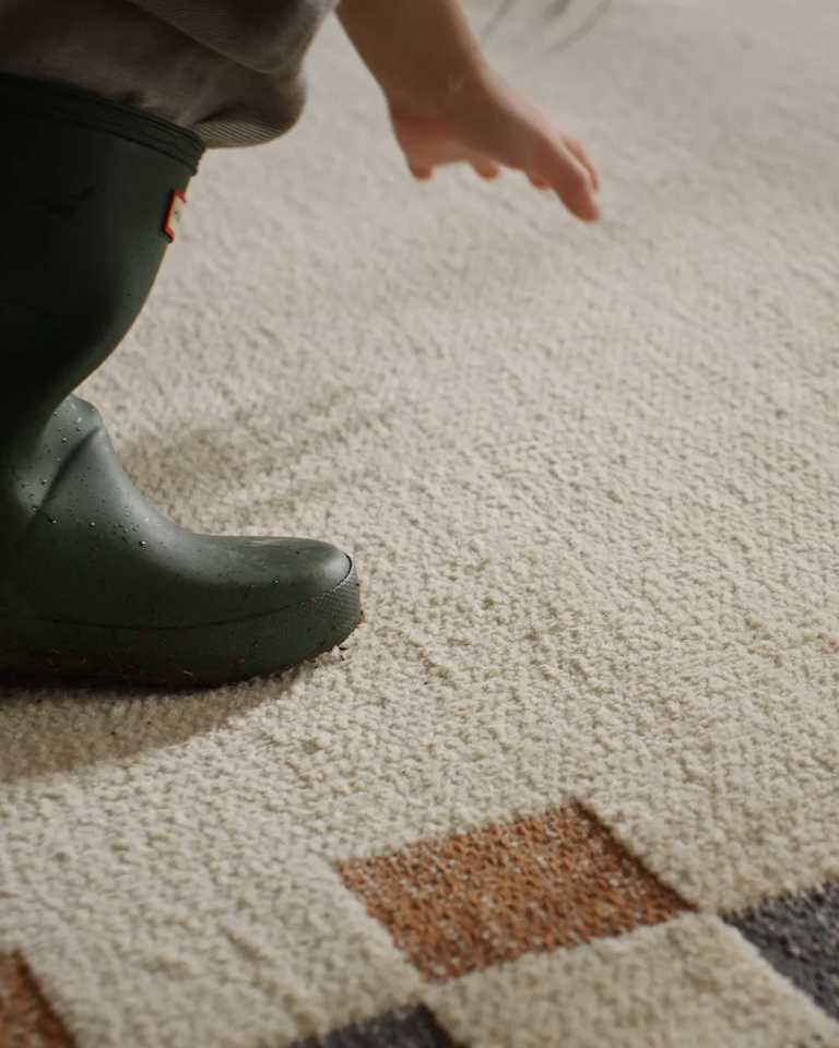 Azar Blue Washable Area Rug 4'x6' + Reviews | Crate & Kids