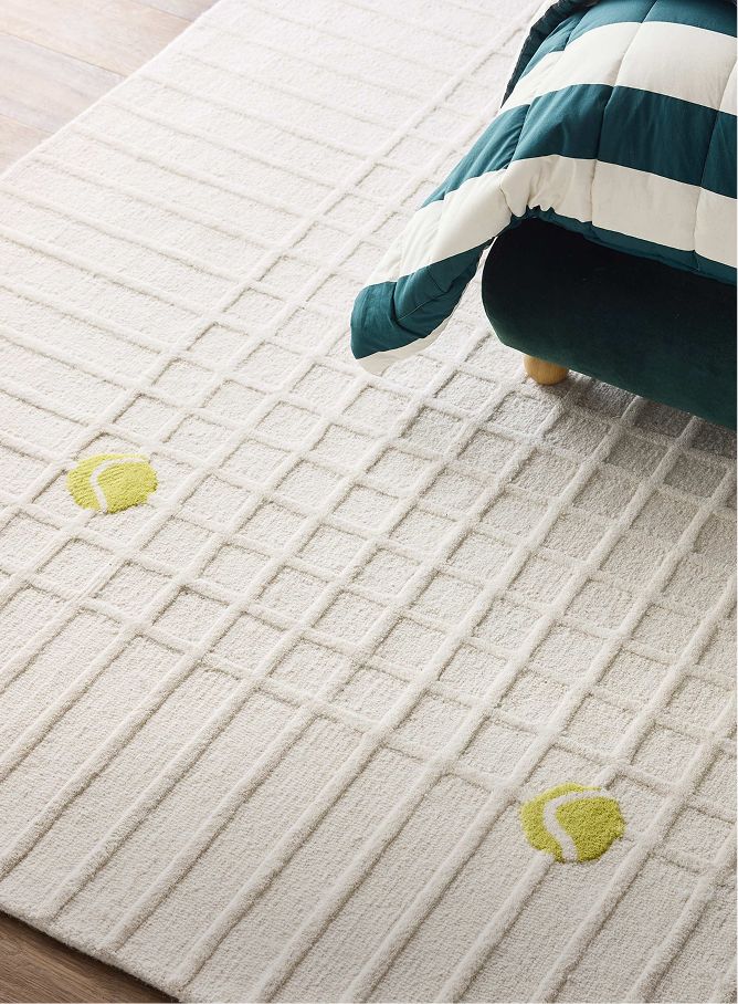 Racket Plaid Ivory Rug