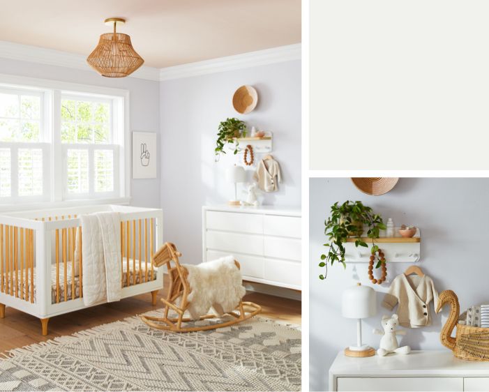 light wood crib and dresser