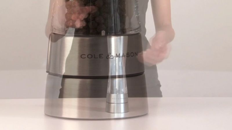 Play Cole & Mason Derwent Stainless Steel Adjustable Salt and Pepper Mills - video 1 of 2