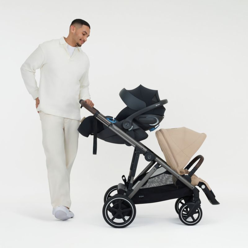 Cybex eGazelle S Stone Grey with Silver Frame Baby Stroller + Cloud G Pro Travel System - image 2 of 9