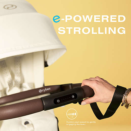 CYBEX Stone Grey with Silver Frame e-Gazelle S Modular Baby Stroller