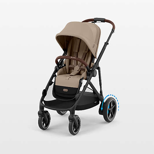 CYBEX Almond Beige with Black Frame e-Gazelle S Modular Baby Stroller