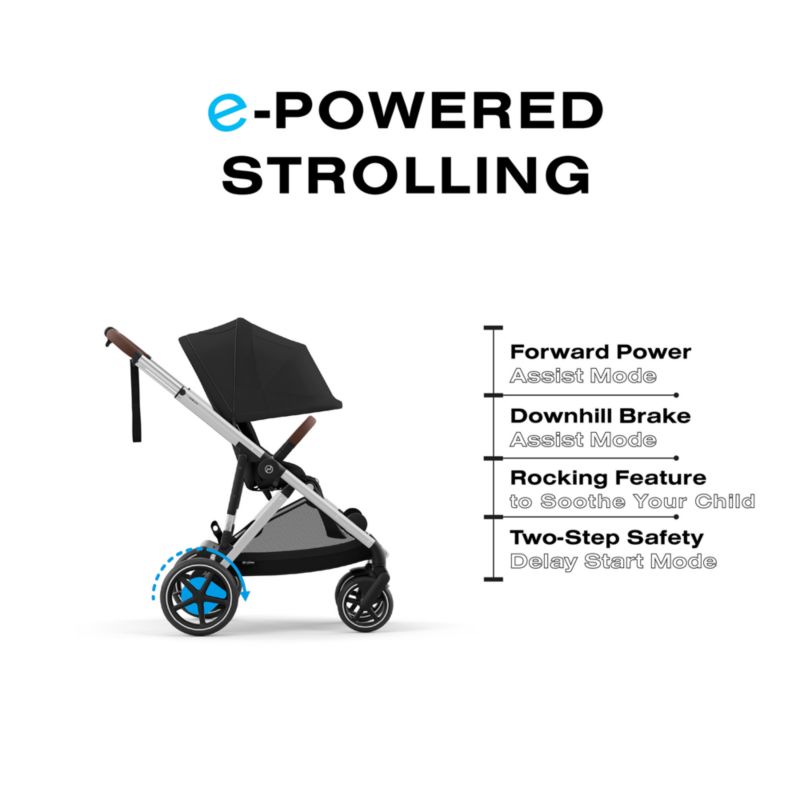 CYBEX Moon Black with Silver Frame e-Gazelle S Modular Baby Stroller - image 4 of 7