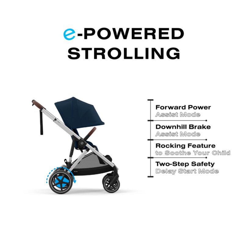 CYBEX Ocean Blue with Silver Frame e-Gazelle S Modular Baby Stroller - image 4 of 6