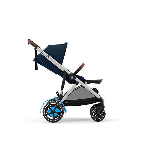 CYBEX Ocean Blue with Silver Frame e-Gazelle S Modular Baby Stroller