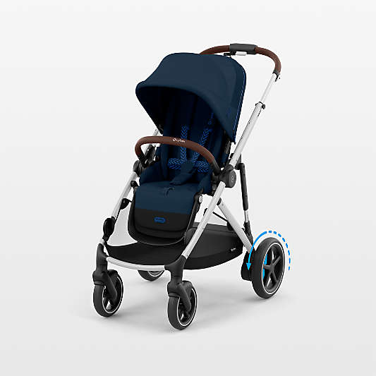 CYBEX Ocean Blue with Silver Frame e-Gazelle S Modular Baby Stroller