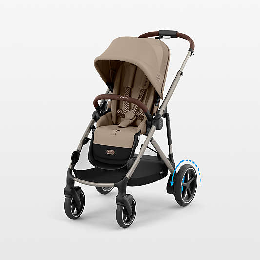 CYBEX Almond Beige with Taupe Frame e-Gazelle S Modular Baby Stroller