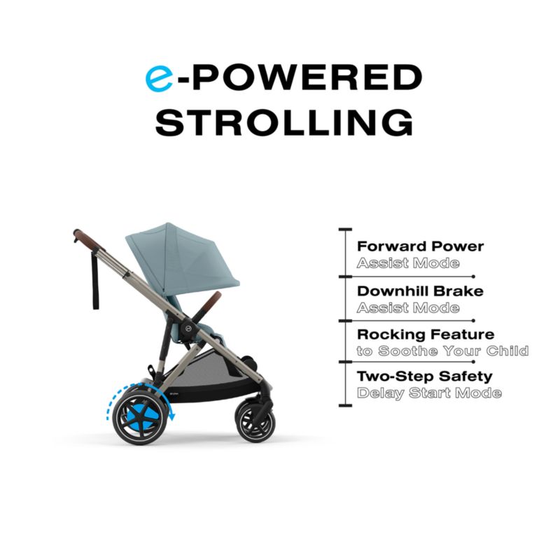 CYBEX Stormy Blue with Taupe Frame e-Gazelle S Modular Baby Stroller - image 4 of 7