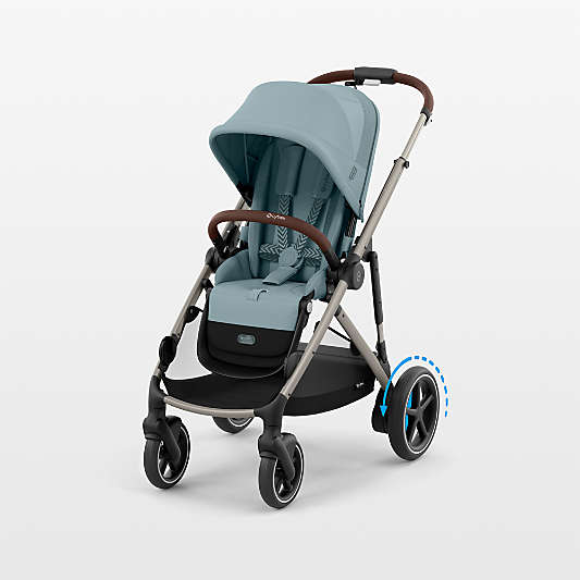 CYBEX Stormy Blue with Taupe Frame e-Gazelle S Modular Baby Stroller