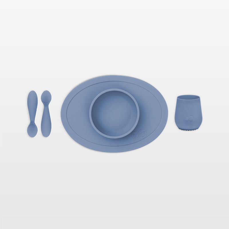 ezpz First Foods Baby Plate Set Indigo