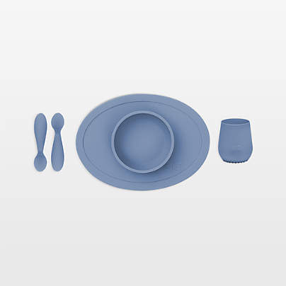 ezpz First Foods Baby Plate Set Indigo