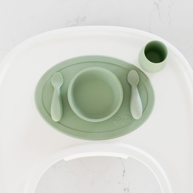 ezpz First Foods Baby Plate Set Sage