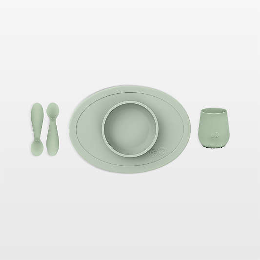 ezpz First Foods Baby Plate Set Sage