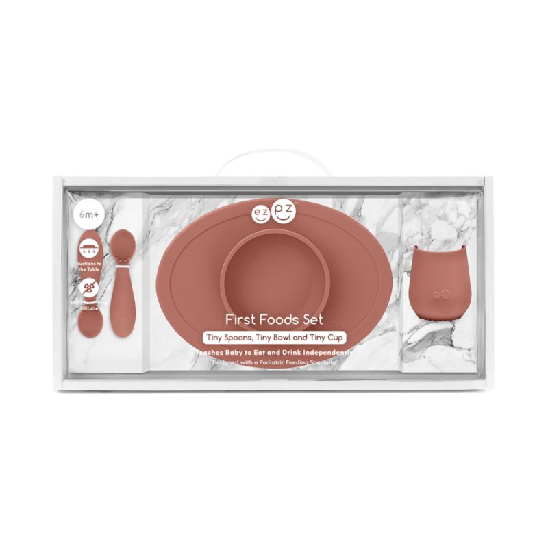 ezpz First Foods Baby Plate Set Sienna