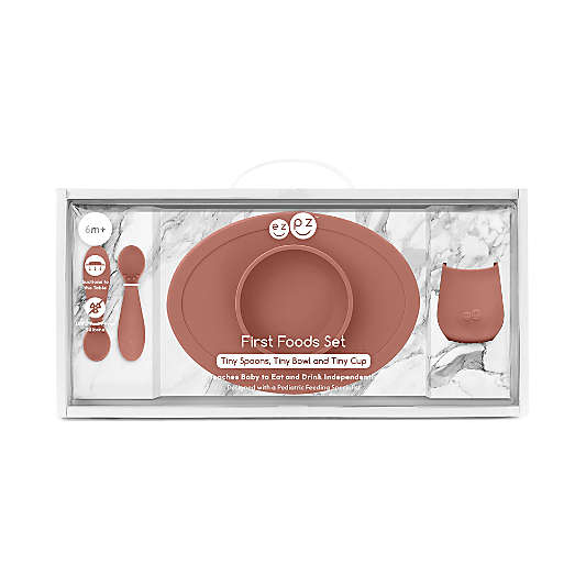 ezpz First Foods Baby Plate Set Sienna